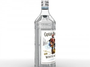 captain morgan white 1l bottle Modèle 3D