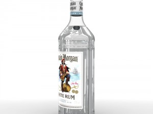 captain morgan white 1l bottle Modèle 3D