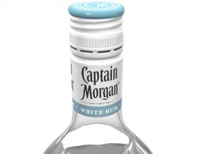 captain morgan white 1l bottle 3D Model