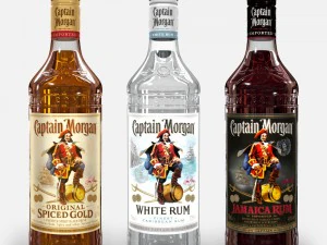 Set di bottiglie Captain Morgan Modello 3D