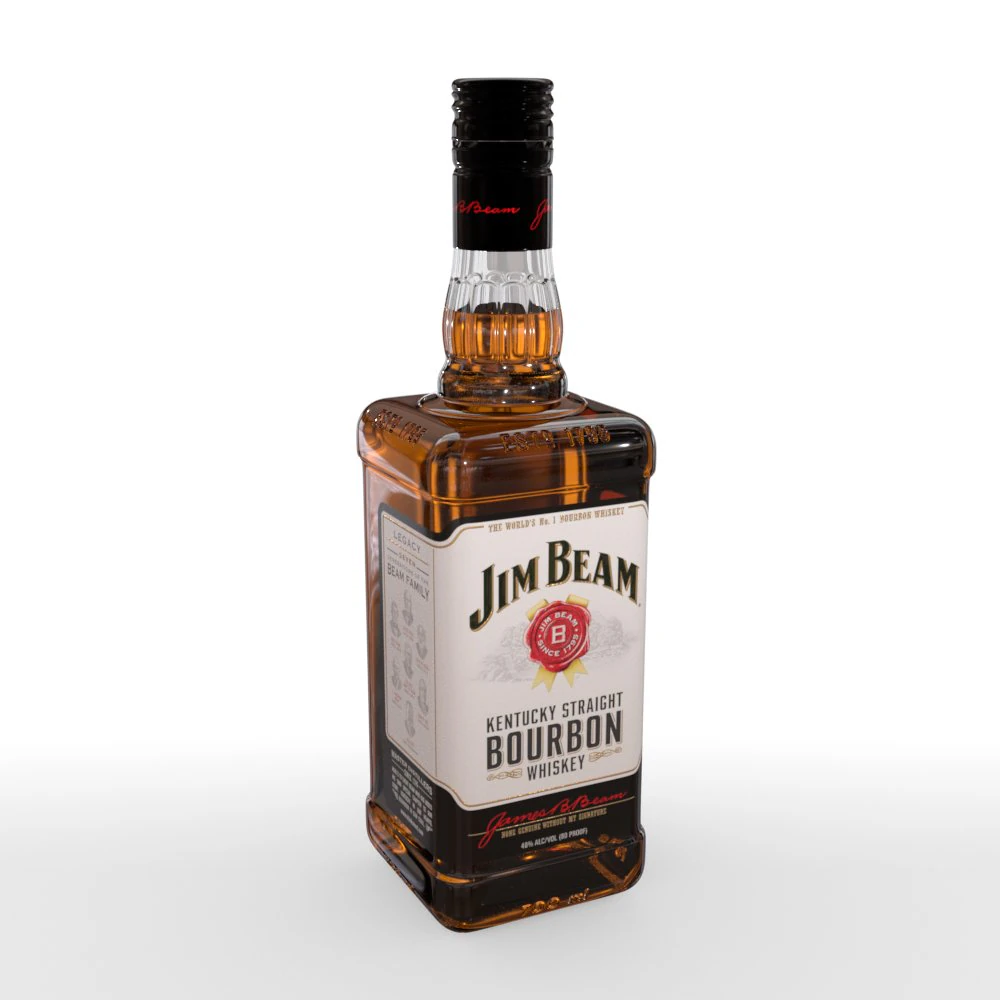 jim beam 70cl bottle 3D Model .c4d .max .obj .3ds .fbx .stl .blend 