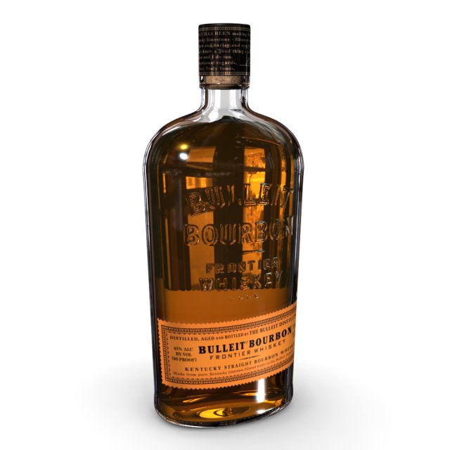 bulleit bourbon 75cl bottle 3D Model .c4d .max .obj .3ds .fbx .stl .blend 