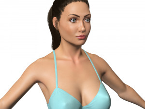 Female brunette no rig Modelo 3D