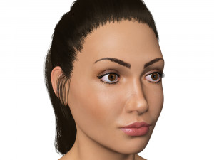 Female brunette no rig Modello 3D