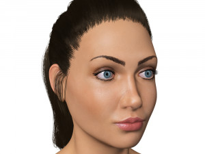 Female brunette no rig Modello 3D