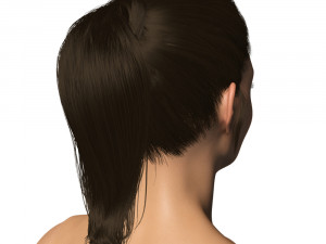Female brunette no rig Modello 3D