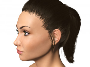 Female brunette no rig Modello 3D