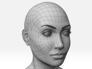 Female brunette no rig Modello 3D