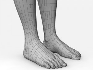 Female brunette no rig Modello 3D
