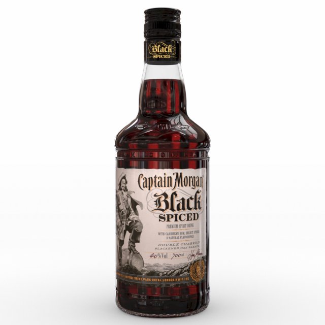 captain morgan black spiced rum 70cl uk bottle Model 3D .c4d .max .obj .3ds .fbx .stl .blend