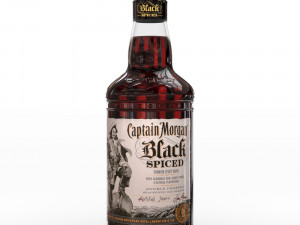 captain morgan black spiced rum 70cl uk bottle Modelo 3D
