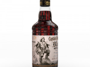 captain morgan black spiced rum 70cl uk bottle 3D 模型