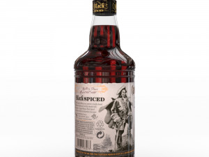 captain morgan black spiced rum 70cl uk bottle 3D 模型