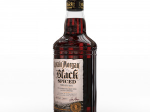 captain morgan black spiced rum 70cl uk bottle 3D 模型