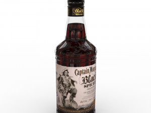 captain morgan black spiced rum 70cl uk bottle 3D 模型