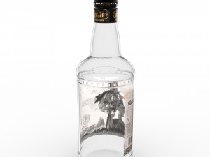 captain morgan black spiced rum 70cl uk bottle 3D 模型