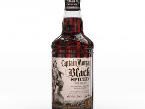 captain morgan black spiced rum 70cl us bottle Modelo 3D
