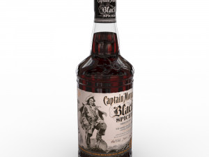 captain morgan black spiced rum 70cl us bottle Modelo 3D