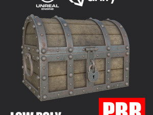 treasure chest low poly pbr 3D Print Model