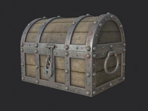treasure chest low poly pbr 3D Print Model