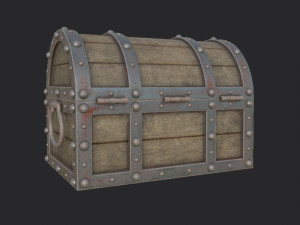 treasure chest low poly pbr 3D प्रिंट मॉडल