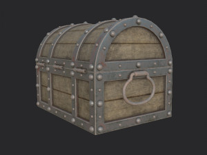 treasure chest low poly pbr 3D प्रिंट मॉडल