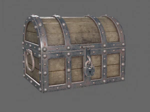 treasure chest low poly pbr 3D Print Model