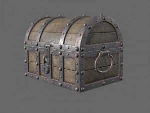 treasure chest low poly pbr 3D Print Model