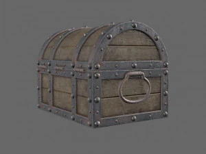 treasure chest low poly pbr 3D Print Model