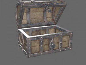treasure chest low poly pbr 3D Print Model