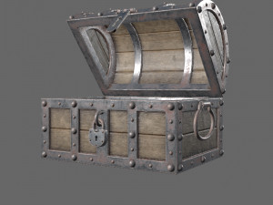 treasure chest low poly pbr 3D प्रिंट मॉडल