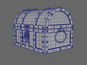 treasure chest low poly pbr 3D Print Model