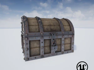 treasure chest low poly pbr 3D Print Model