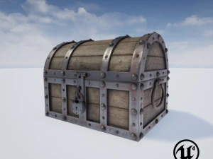 treasure chest low poly pbr 3D Print Model