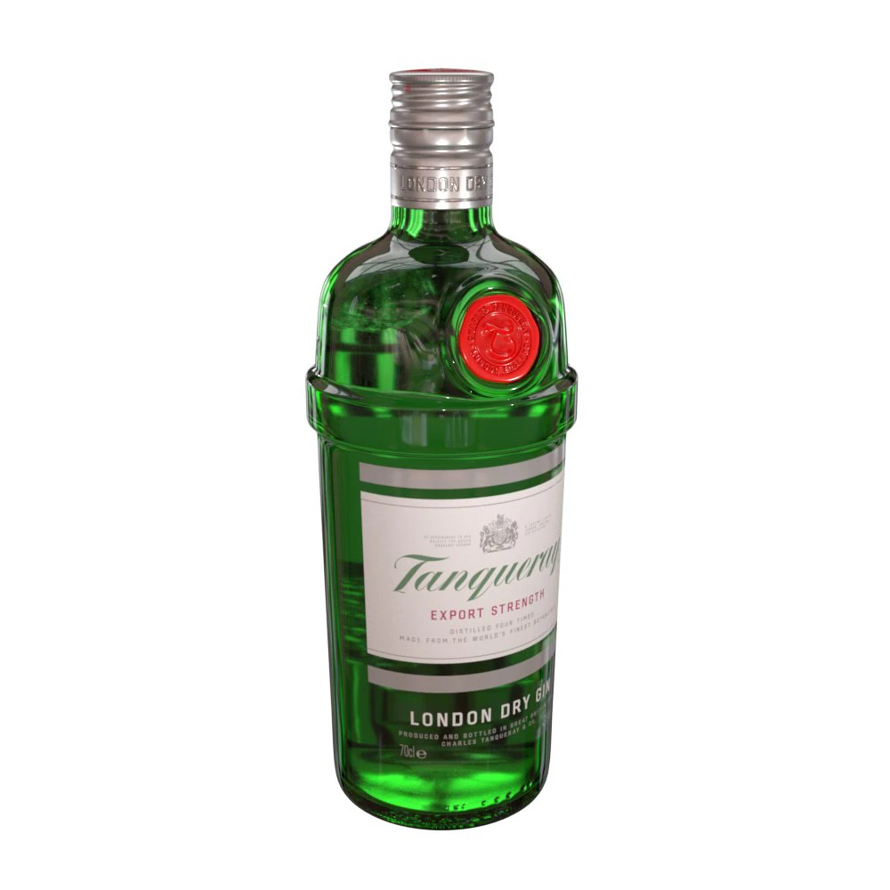 tanqueray 70cl bottle 3D Model .c4d .max .obj .3ds .fbx .stl .blend 