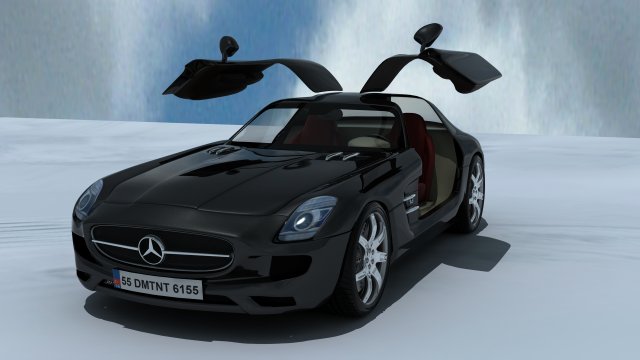mercedes sls amg sport car 3Dモデル .c4d .max .obj .3ds .fbx .stl .blend 