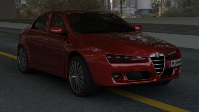 alfa romeo 159 3D Model .c4d .max .obj .3ds .fbx .stl .blend 