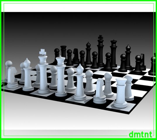 chess set Modelo 3D .c4d .max .obj .3ds .fbx .stl .blend 