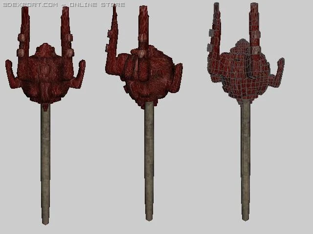 2x battle magic staves 3D Model .c4d .max .obj .3ds .fbx .stl .blend 