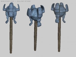 2x battle magic staves 3D Model