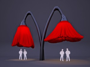 warde flower street lamp Model 3D