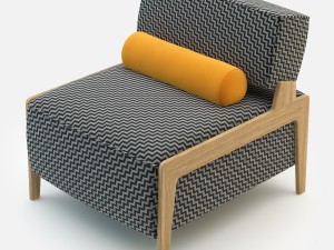 Inno box wood armchair Model 3D