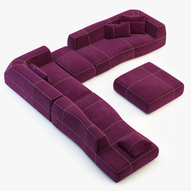 Bb italia bend-sofa Modèle 3D .c4d .max .obj .3ds .fbx .stl .blend 