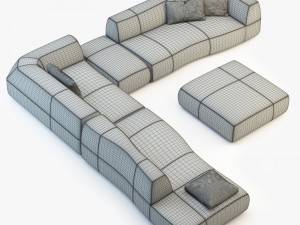 Bb italia bend-sofa Modèle 3D