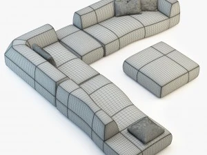 Bb italia bend-sofa 3D Model
