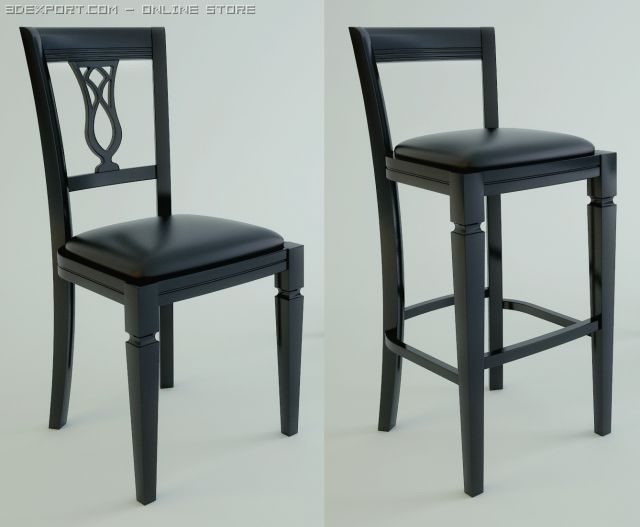 scavolini baccarat chair stool 3D 모델 .c4d .max .obj .3ds .fbx .stl .blend 