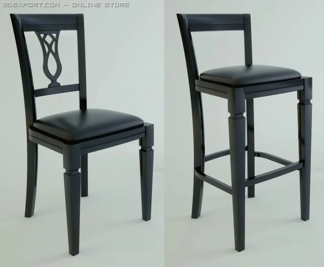 scavolini baccarat chair stool 3D Model .c4d .max .obj .3ds .fbx .stl .blend 