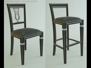 scavolini baccarat chair stool 3D Model