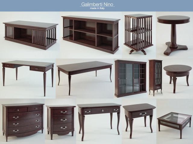 galimberti nino furniture set 3D Model .c4d .max .obj .3ds .fbx .stl .blend 