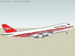 trans world airlines boeing 747121 Modelo 3D